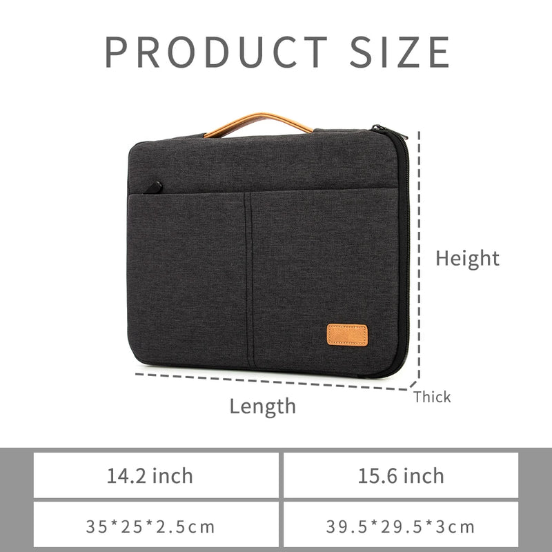 Funda para portátil de 14 a 15,6 pulgadas, funda para portátil para MacBook, HP, Dell, Acer, maletín para ordenador a prueba de golpes, estuche de viaje para hombres de negocios