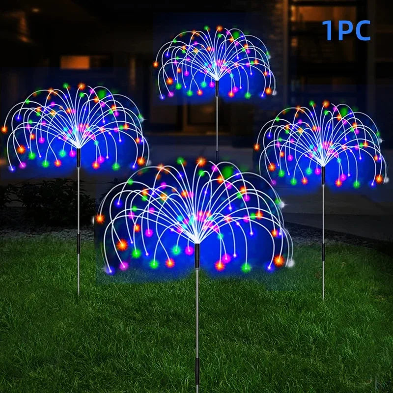 420LED Solar Firework Lights Outdoor IP65 Waterproof 300/200/60LED Solar Garden Flower Lights 1 Pack With 8 Lighting Modes Light