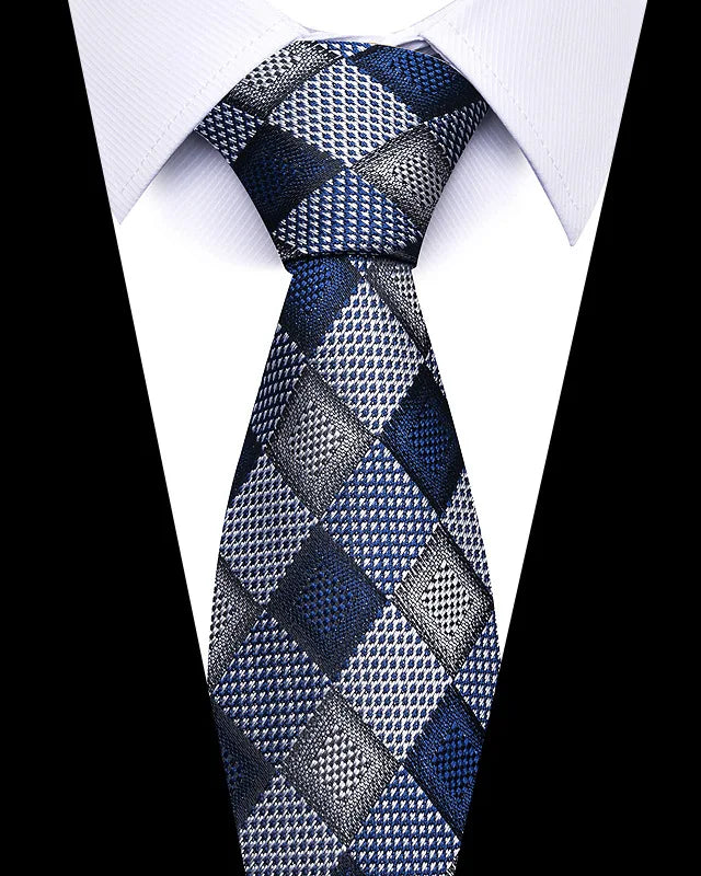 High-quality Wedding Ties For Men Fashion New Style Blue Strip Print Neckties Daily Office Apparel Accessories Gift For Man