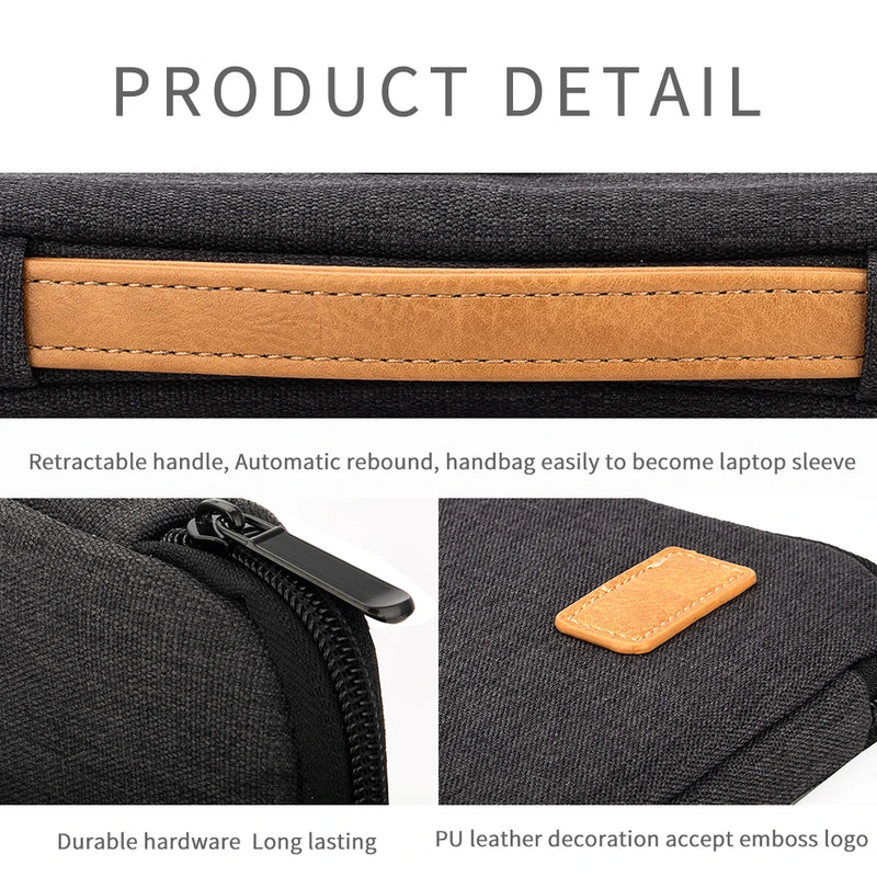 Funda para portátil de 14 a 15,6 pulgadas, funda para portátil para MacBook, HP, Dell, Acer, maletín para ordenador a prueba de golpes, estuche de viaje para hombres de negocios