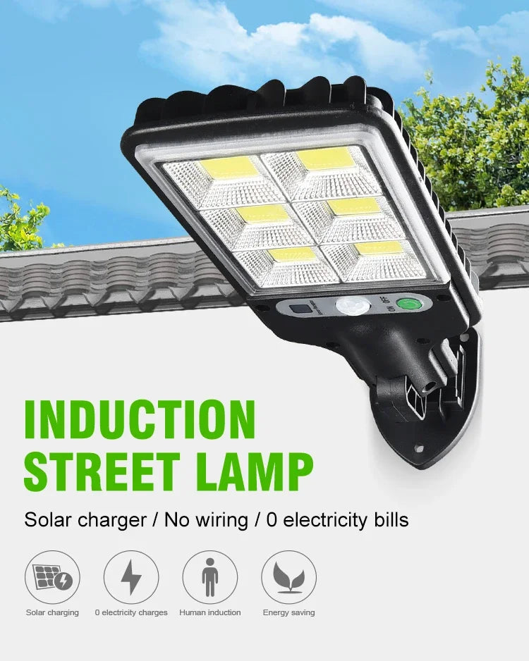 LED Solar Outdoor Remote Control 3 Modes LED Courtyard Wall Lamp Human Body Induction Garden Terrace Garage Door Street Lighting