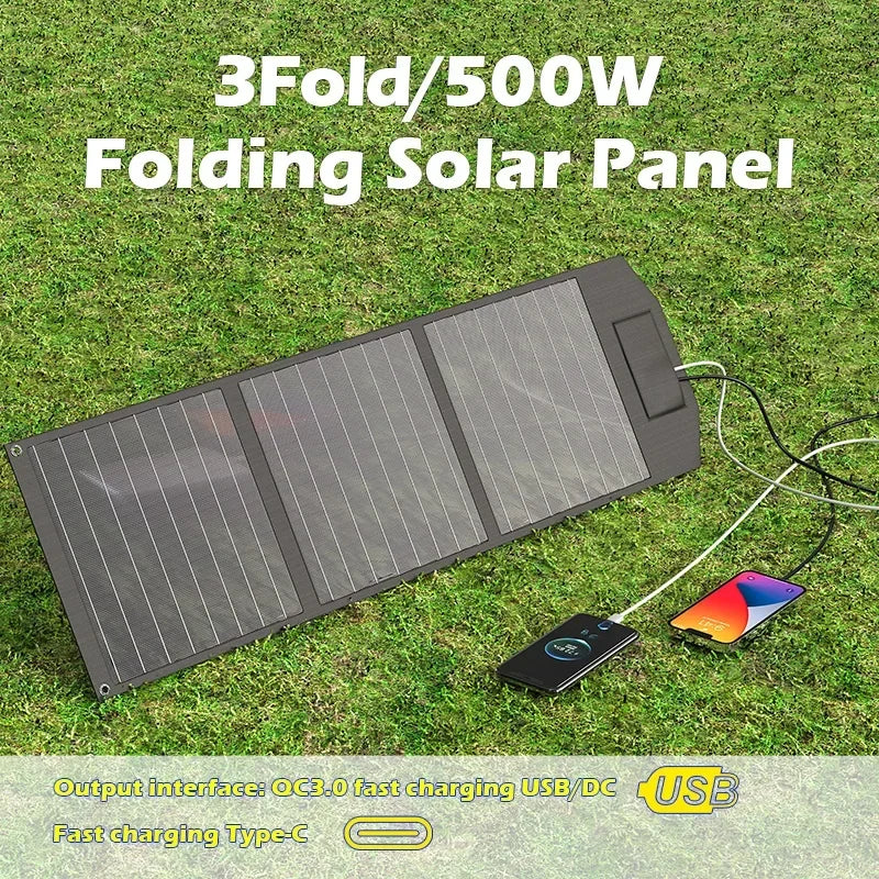 Flexible Foldable Solar Panel High Efficience Travel & Phone & Boat Portable 12V 2000w 1500w 1000w 500w Solar Panel Kit