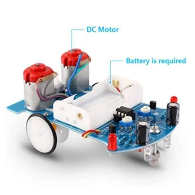 Kit de electrónica para hacer tú mismo en un coche inteligente, proyecto de soldadura, práctica de robot de seguimiento de línea para estudiantes de STEM, educación escolar