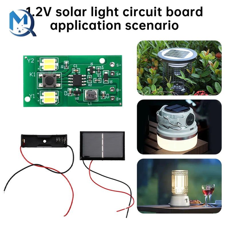 1.2V Bi-Color White + Warm Solar Light Circuit Board Solar Lawn Light Solar Fence Light Source Board Control Light Board DIY Kit