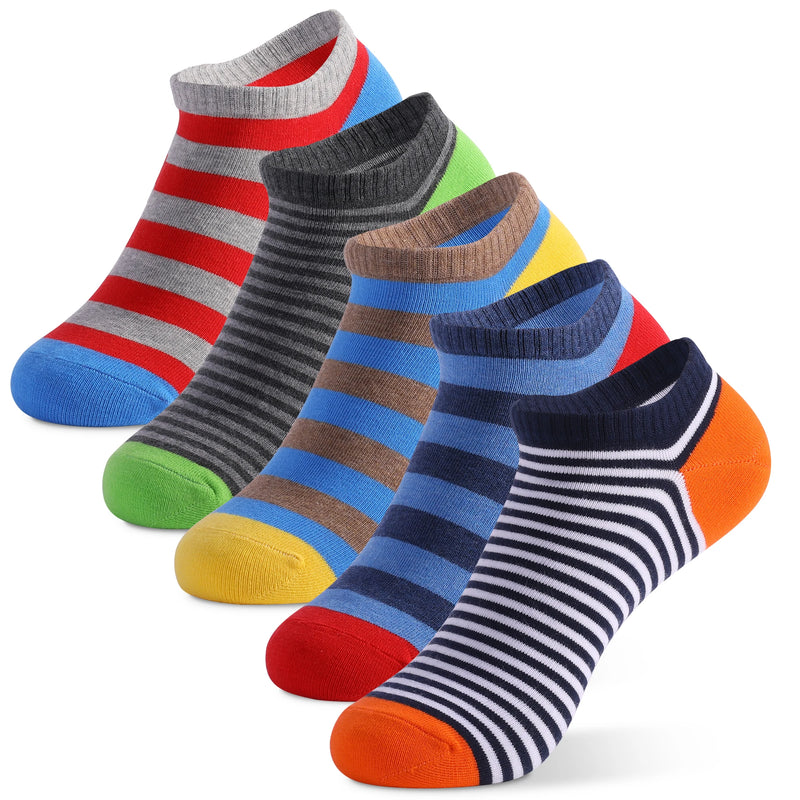 5 Pairs Low Cut Men Socks Solid Color Stripe Breathable Cotton Socks Sport Short Socks Women Men Funny  Ankle Socks