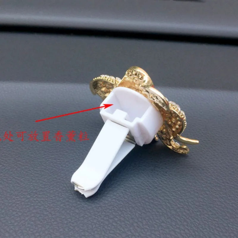 1 ambientador con forma de elefante de diamante para ventilación de coche, con clip para aromaterapia, fragancia, decoración de perfume, accesorios para coche