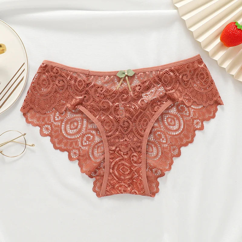 Women's Lace Panties New Sexy Underwear Female Low-Rise Bragas Mujer Cotton Crotch Breathable Lace Panty Culottes Femme