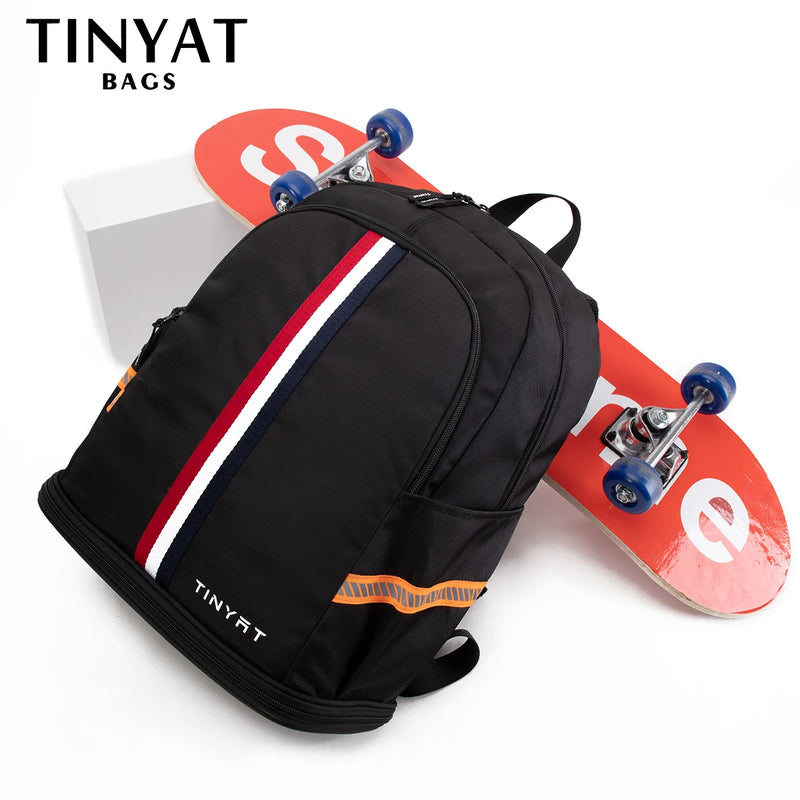 Mochila escolar TINYAT para hombres y mujeres, impermeable, para volver a la escuela, bolsa de viaje con almacenamiento de zapatos, plegable, resistente a las manchas para estudiantes