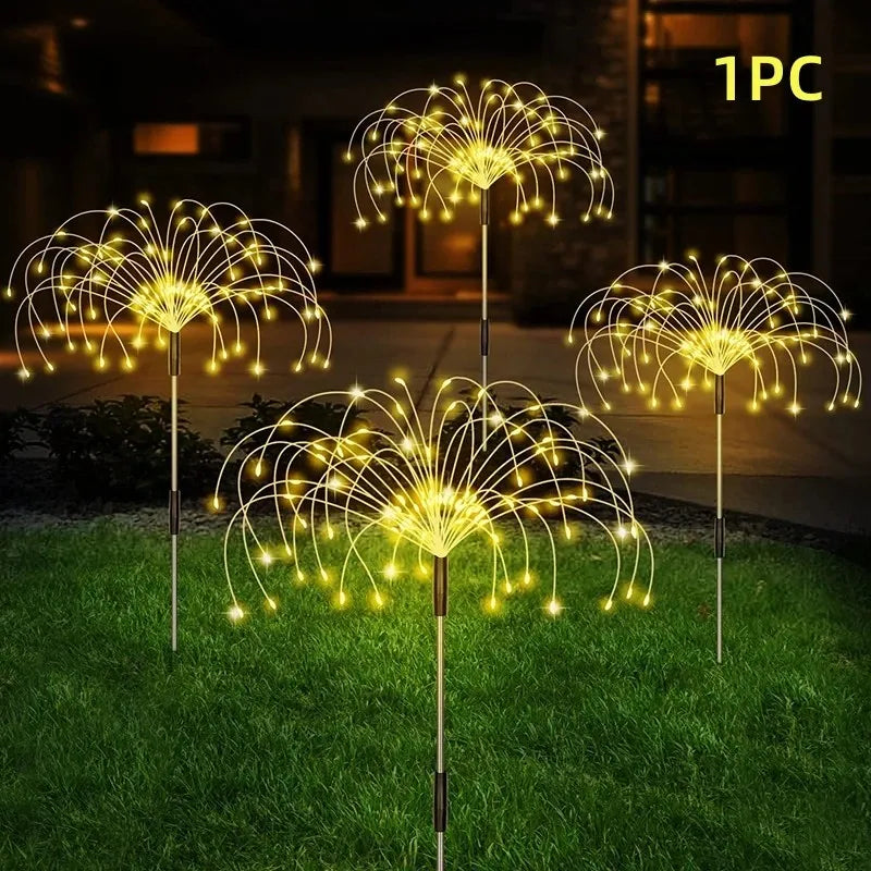 420LED Solar Firework Lights Outdoor IP65 Waterproof 300/200/60LED Solar Garden Flower Lights 1 Pack With 8 Lighting Modes Light