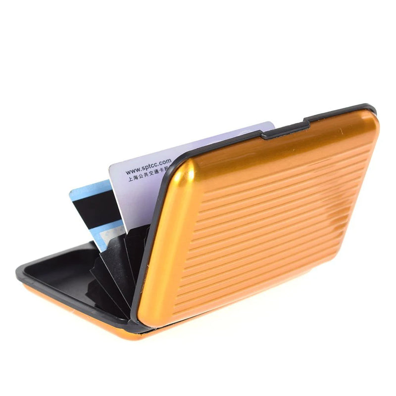 6 Card Slot RFID Blocking Credit Card Holder Men Women Coin Purse Aluminum Metal Waterproof Anti-Theft Wallet Business Card Case