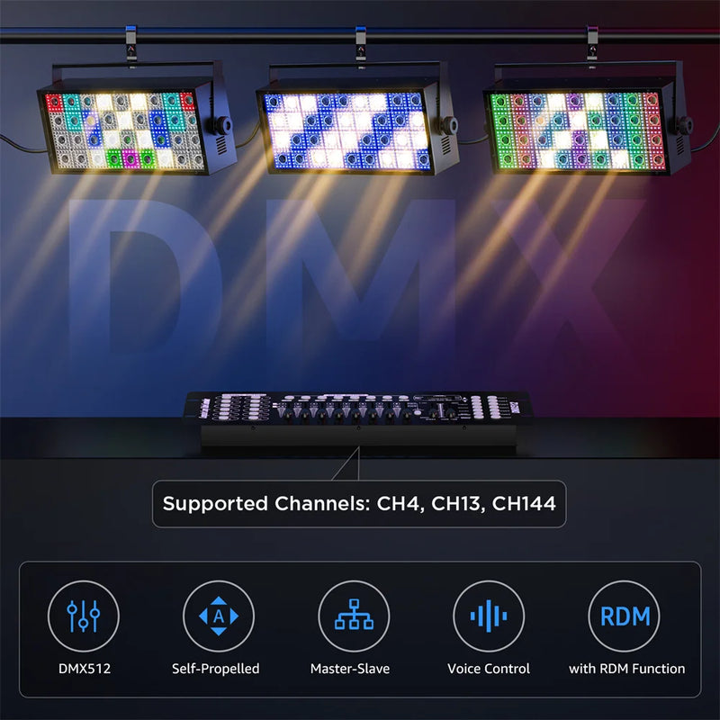 DayFlicker Strobe Lights 36 Pcs  Warm White Light + 648 Pcs 5050 RGB Stage Light for Wedding Xmas Birthday Club Live Concert