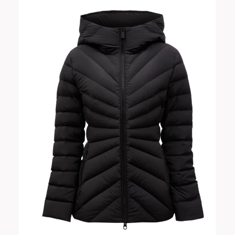 Autumn and winter  puffer coat long sleeved hooded zippered down jacket with high quality and low price