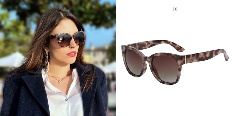 ZENOTTIC 2024 Gafas de sol polarizadas originales con montura de mariposa gruesa para mujer, gafas de sol con protección UV400, estilo ojo de gato