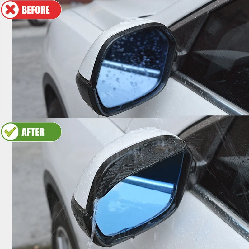 2/4pcs Car Rearview Mirror Rain Eyebrow Carbon Fiber Sun Visor Shade Cover Universal Auto Rear View Mirror Rainy Shield Guard