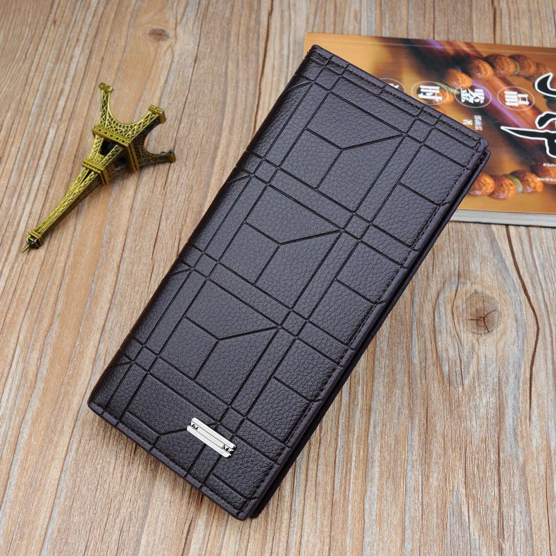 High Capacity Long Men Wallet Luxury PU Leather Coin Purses Male Clutch Multi-Card ID Credit Bank Card Holder Vertical Wallets