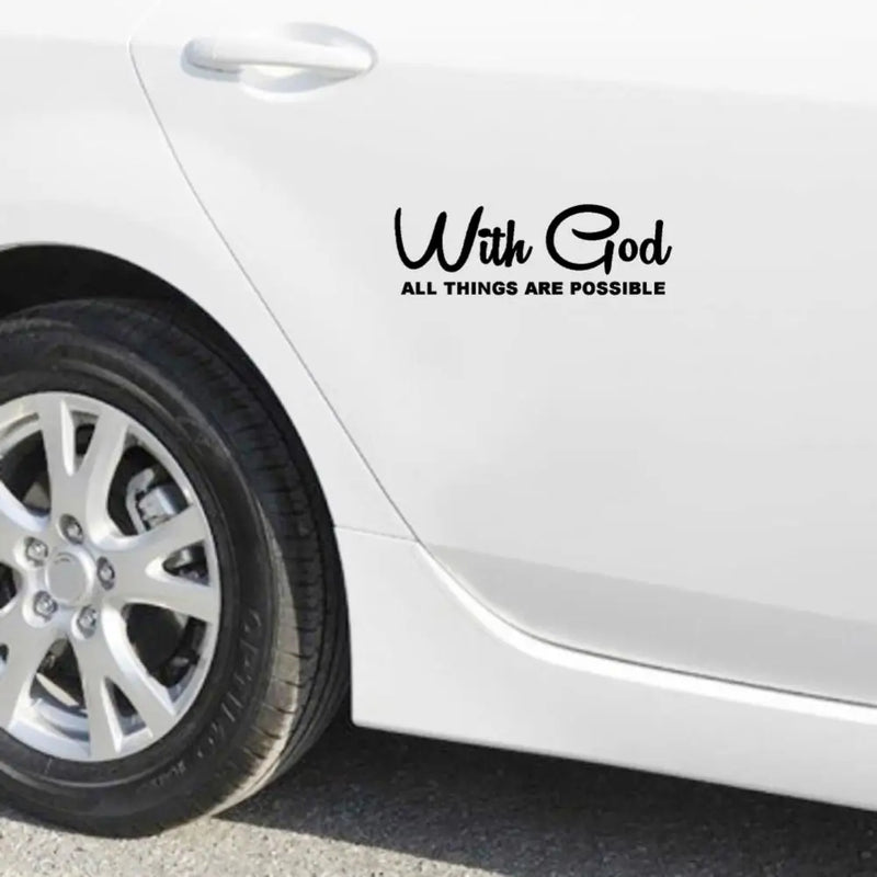 With God All Things Are Possible Car Styling Vehicle Window Decor Self Adhesive Sticker