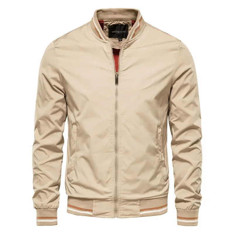 Chaqueta bomber de color liso AIOPESON para hombre, chaqueta de béisbol informal de corte ajustado para hombre, nueva moda de otoño, chaquetas de alta calidad para hombre