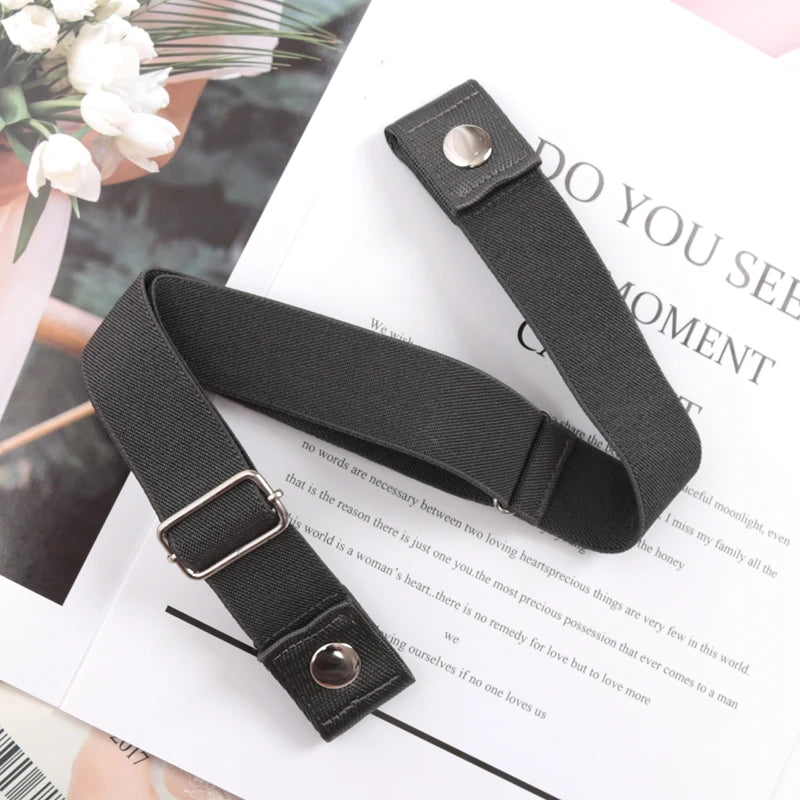 Buckle-free Elastic Invisible Belt for Women Plus Size High Quality Without Buckle Jeans Easy Belts Men No Hassle Desigener Belt