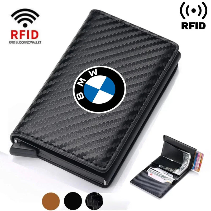 Tarjetero RFID para hombre, tarjetero de cuero, accesorios para coche, para BMW 3, E46, G20, E90, E60, F10, F20, F30, E39 M