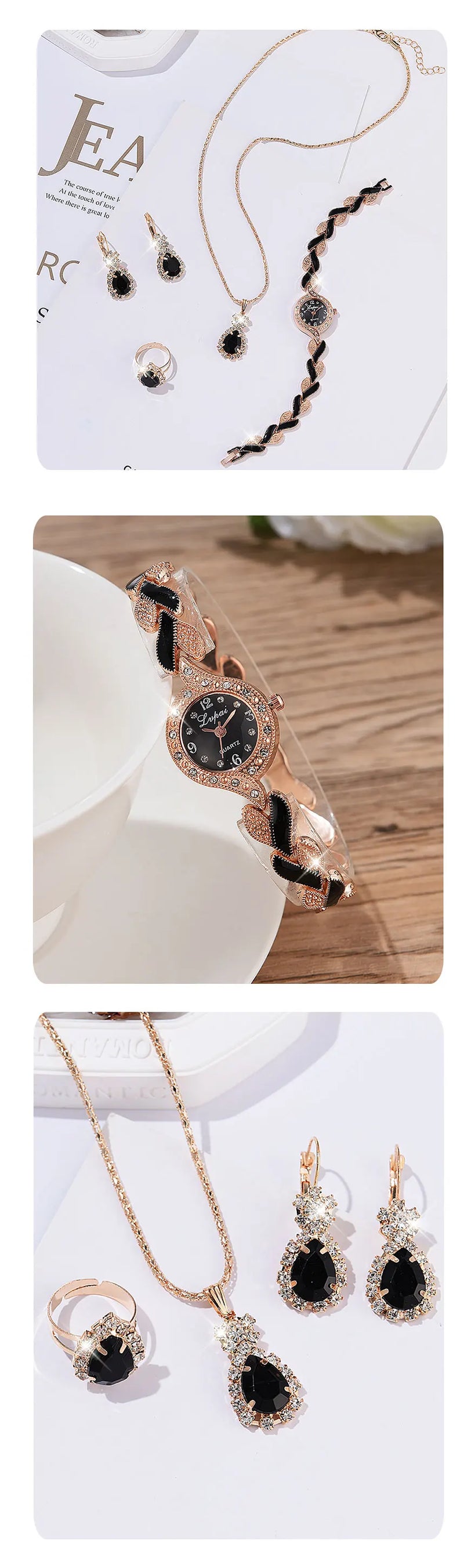 LVPAI Nuevo reloj para mujer Elegante esfera de diamantes de imitación Vestidos Pulseras Relojes de pulsera de cuarzo de moda para mujer Reloj de regalo Zegarek Damski