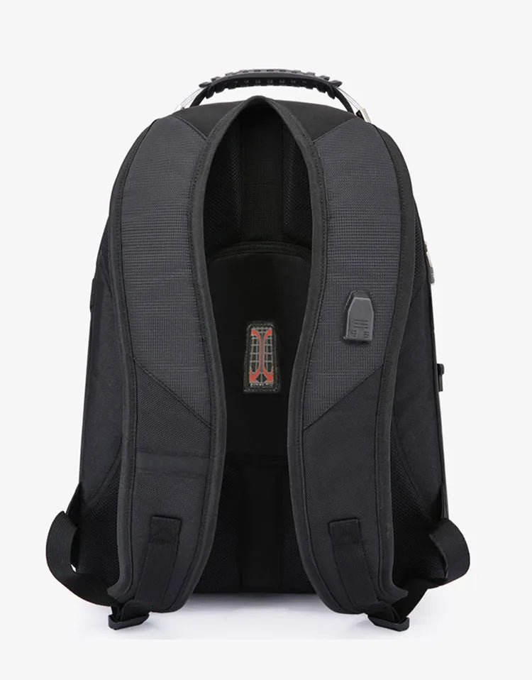 Mochila multifuncional suiza duradera para computadora portátil de 17 pulgadas, bolsa de viaje, mochila universitaria, puerto de carga USB, resistente al agua