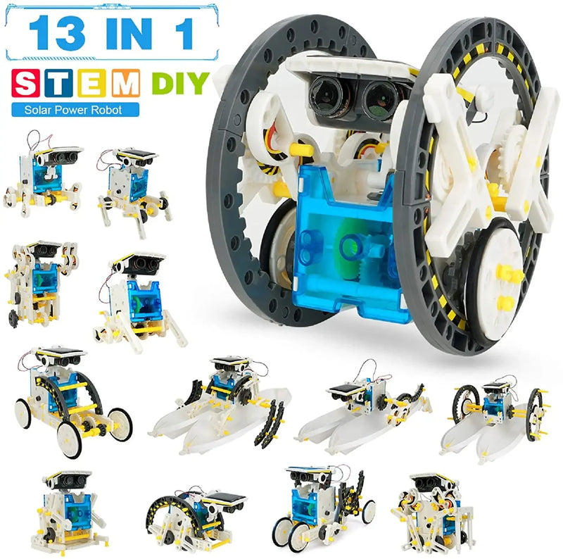 Kit de bricolaje de robot con energía solar, juguetes educativos científicos para niños, 13 formas de transformación, regalo para niños, escuela, STEM