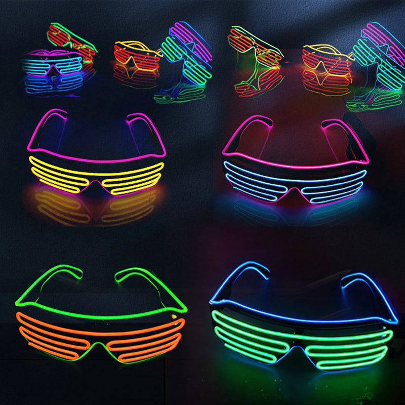 Glowing Glasses LED Gafas Luminous Bril Neon Christmas Glow Sunglasses Flashing Light Glass for Party Supplies Prop Costumes New