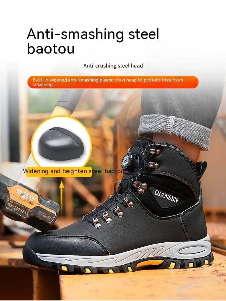 Botas de protección para hombre, zapatos con punta de acero, botas de trabajo antigolpes y antiperforación, zapatos de seguridad, botas de invierno indestructibles, impermeables