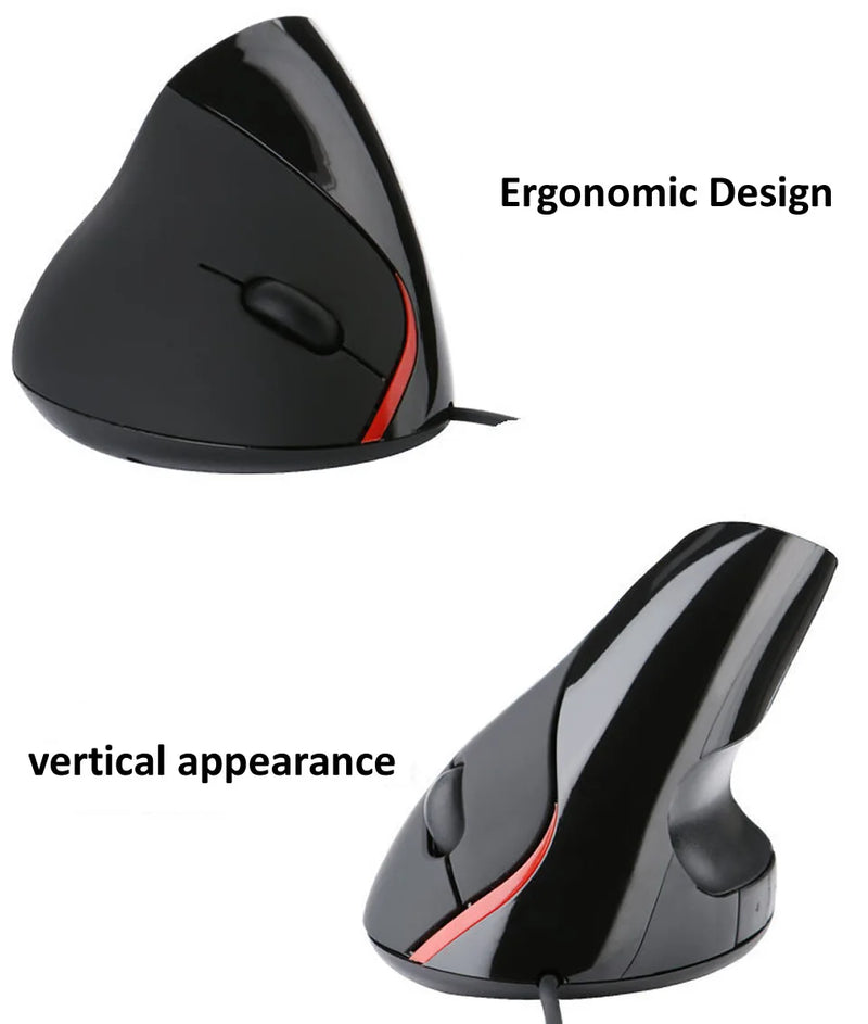 Ergonomic Vertical Mouse USB Plug Wired Right Hand Computer Gaming Mice 1.5m Line Length Optical Mouse Gamer Mouse for Laptop PC