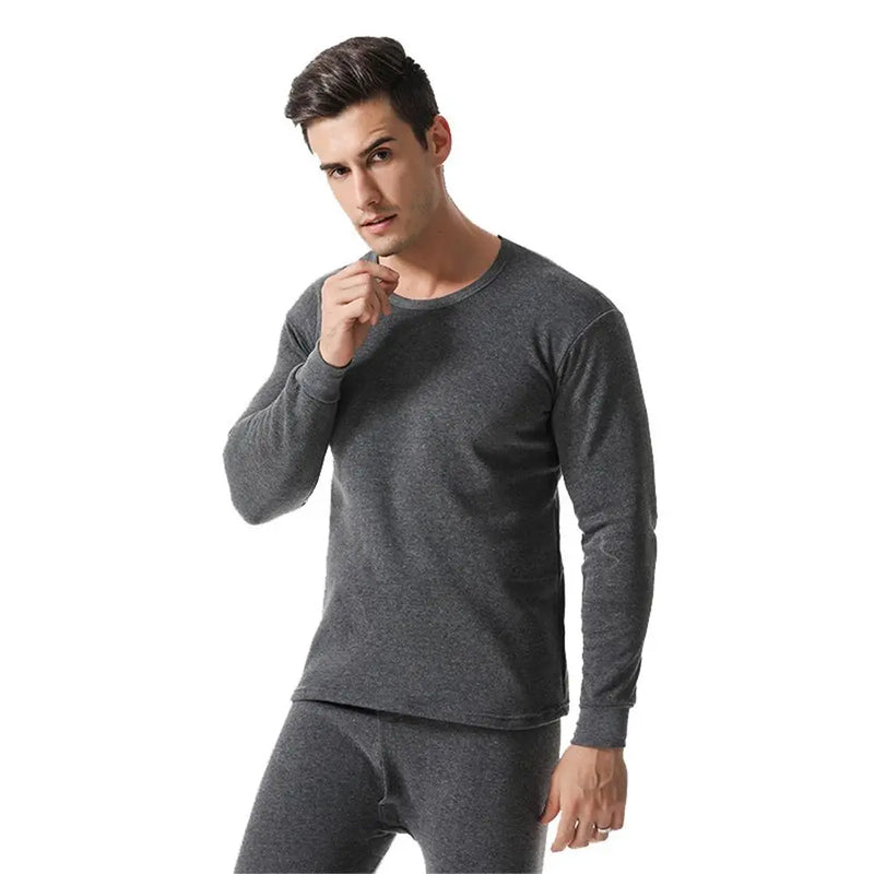 Conjunto de ropa interior térmica de invierno para hombre, con forro polar de algodón suave, paneles cálidos, conjunto de calzoncillos largos, parte superior e inferior, ropa térmica, pijamas