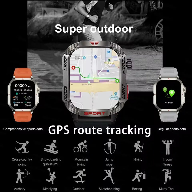 Reloj inteligente deportivo profesional para exteriores con GPS, nuevo reloj inteligente para hombre con control del ritmo cardíaco, llamadas por Bluetooth, resistente al agua hasta 3 ATM, para natación y fitness, 2024