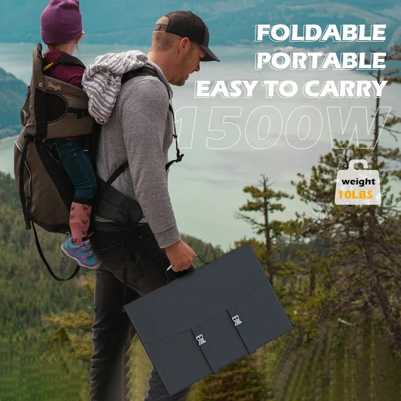 Flexible Foldable Solar Panel High Efficience Travel & Phone & Boat Portable 12V 2000w 1500w 1000w 500w Solar Panel Kit