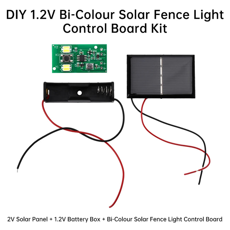 1.2V Bi-Color White + Warm Solar Light Circuit Board Solar Lawn Light Solar Fence Light Source Board Control Light Board DIY Kit