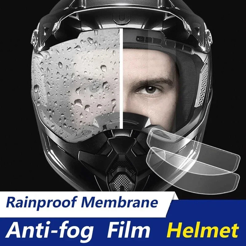 Nueva película de parche transparente universal para casco de motocicleta, película antivaho y antilluvia, película adhesiva con revestimiento nano duradero, película para casco de motocross