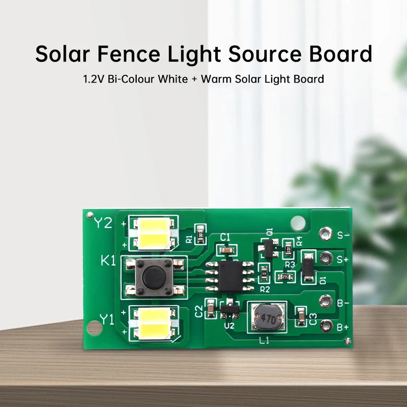 1.2V Bi-Color White + Warm Solar Light Circuit Board Solar Lawn Light Solar Fence Light Source Board Control Light Board DIY Kit