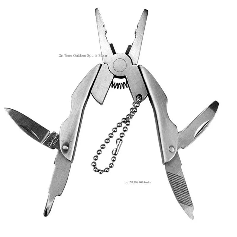 Portable Multifunction Folding Plier,Stainless Steel Foldaway Knife Keychain Screwdriver,Camping Survival EDC Tools Travel Kits