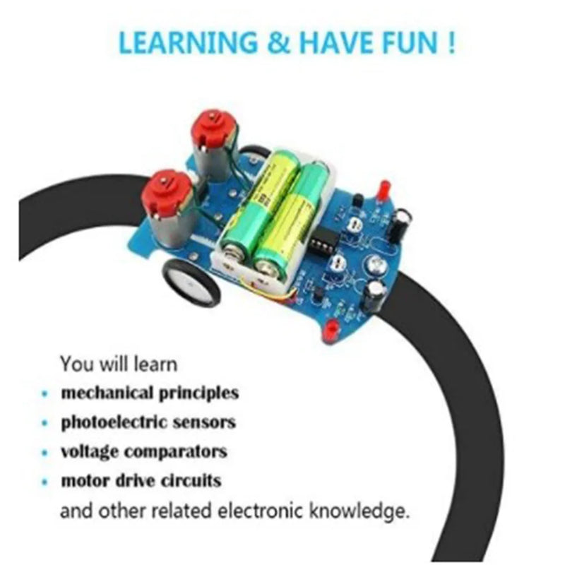 Kit de electrónica para hacer tú mismo en un coche inteligente, proyecto de soldadura, práctica de robot de seguimiento de línea para estudiantes de STEM, educación escolar