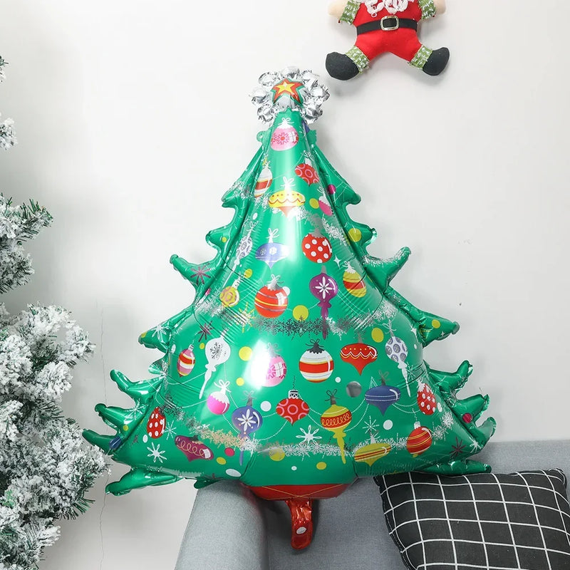 4D Large Christmas Standing Balloon Cartoon Santa Claus Snowman Xmas Tree Foil Balloons New Year Party Home Decoration Supplies