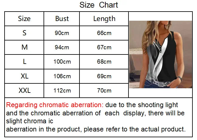 European and American Cross Border New Women's V-neck Abstract Print Sleeveless Tank Top