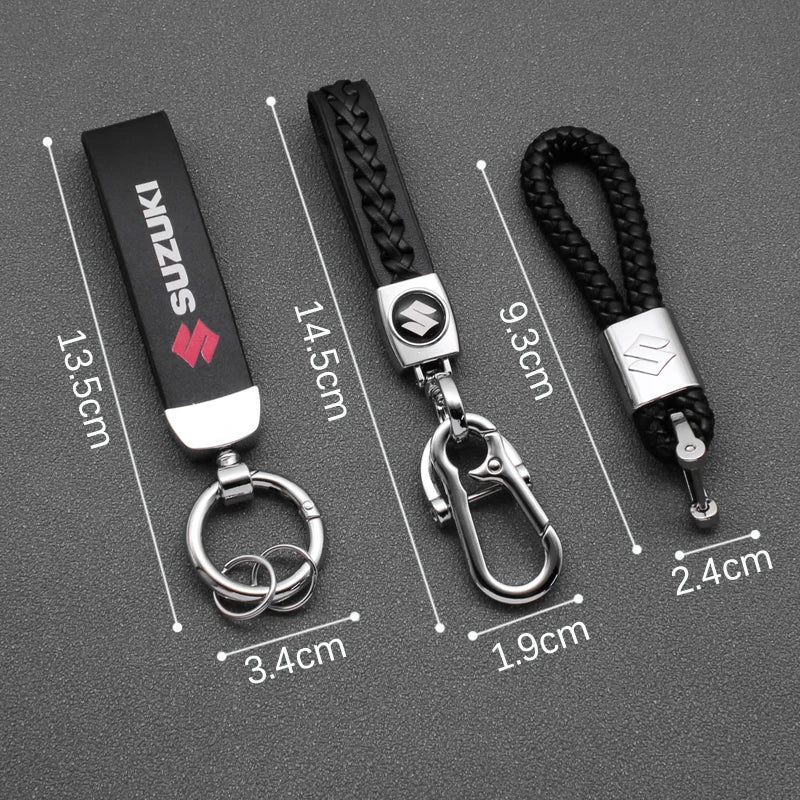 For Suzuki Grand Jimny Vitara Swift SX4 Alto Car Metal Keychain Leather Key Ring 3D emblem Keychain Rings Styling Accessories