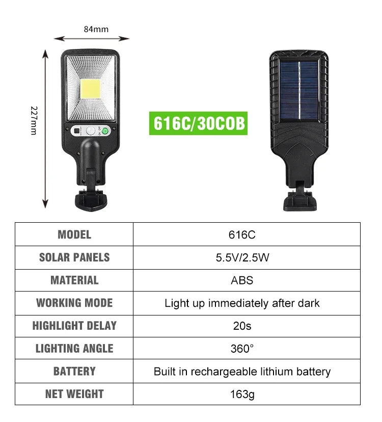 LED Solar Outdoor Remote Control 3 Modes LED Courtyard Wall Lamp Human Body Induction Garden Terrace Garage Door Street Lighting