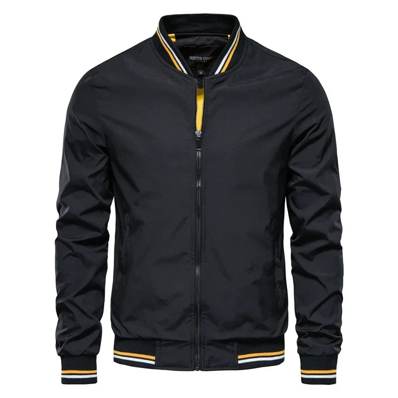 Chaqueta bomber de color liso AIOPESON para hombre, chaqueta de béisbol informal de corte ajustado para hombre, nueva moda de otoño, chaquetas de alta calidad para hombre