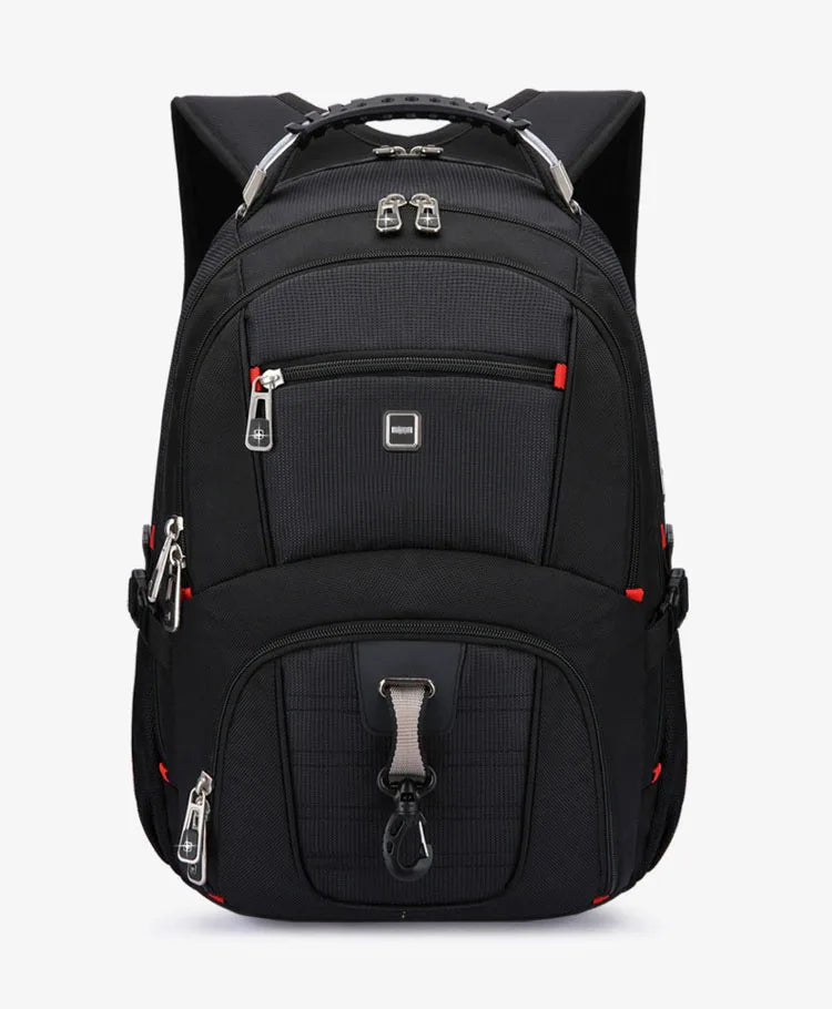 Mochila multifuncional suiza duradera para computadora portátil de 17 pulgadas, bolsa de viaje, mochila universitaria, puerto de carga USB, resistente al agua