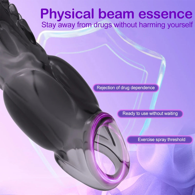 4 Types Penis Extender Enlargement Sleeve Vibrator Cock Ring Reusable Condom G Spot Vibrating Delay Ejaculation Sex Toys for Men