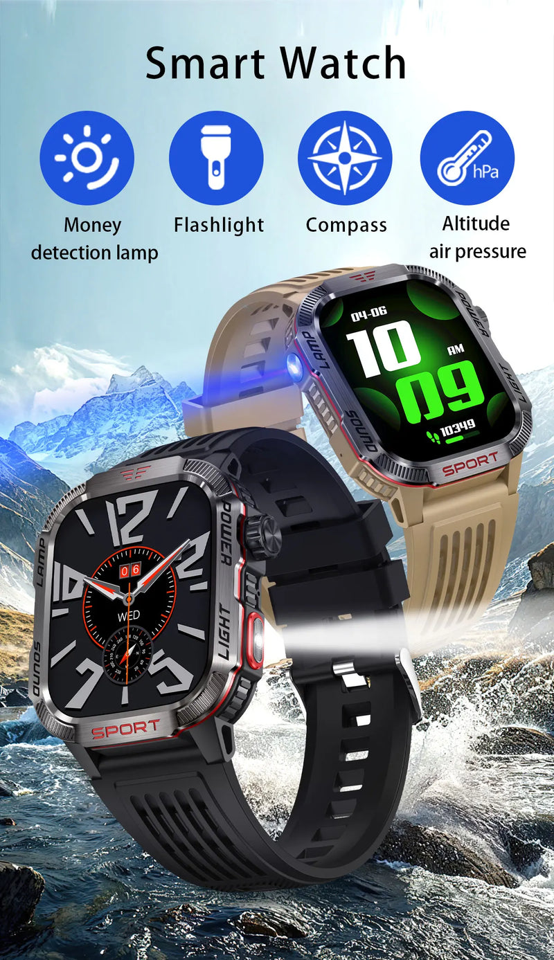 Reloj inteligente deportivo profesional para exteriores con GPS, nuevo reloj inteligente para hombre con control del ritmo cardíaco, llamadas por Bluetooth, resistente al agua hasta 3 ATM, para natación y fitness, 2024