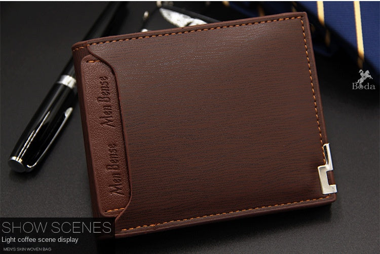 Fashion Men's	Wallet PU Leather Short Card Holder Purse for Men Luxury Designer Billfold Male Portable Small Cardholder Wallets