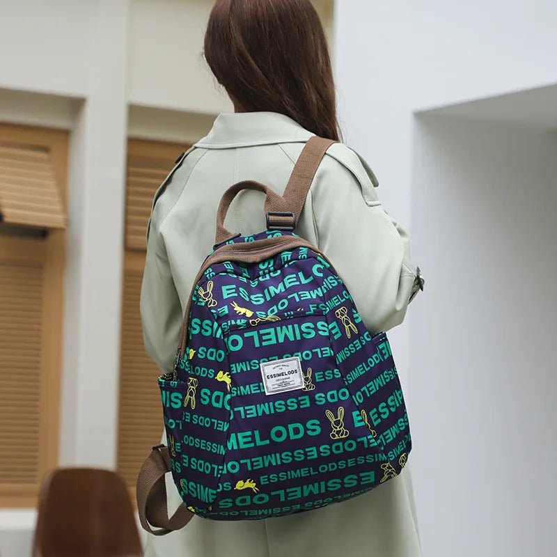 Large capacity fashion casual versatile women's backpack women's retro  trend student lightweight Korean backpack