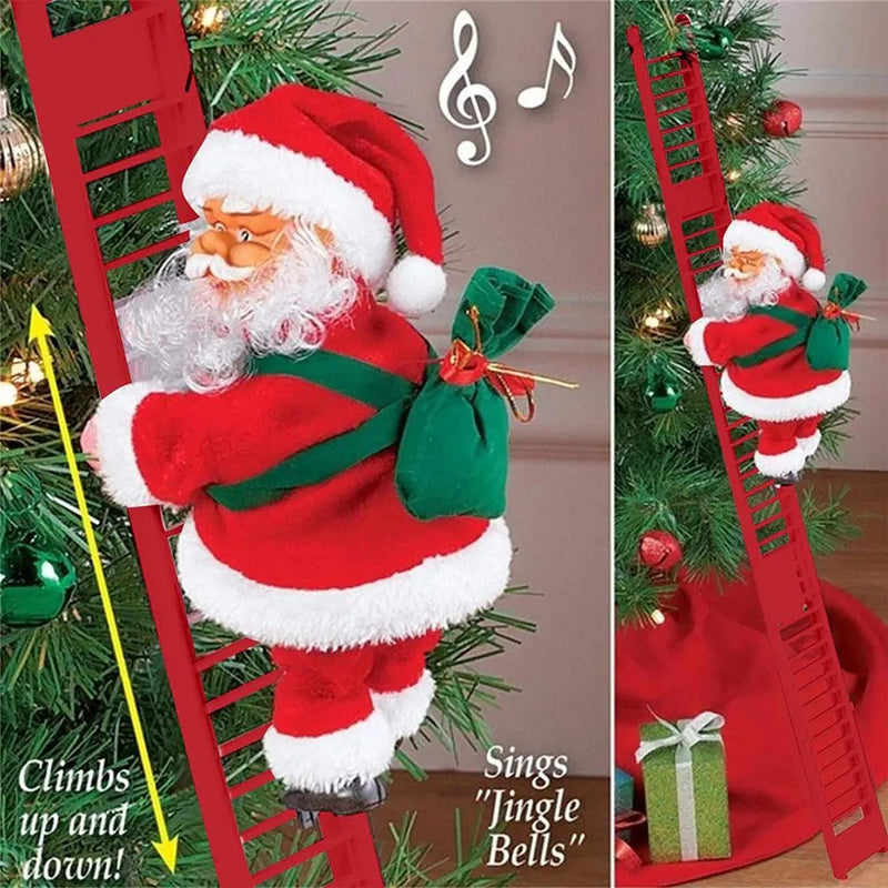 2024 Santa Claus Climbing Rope Electric Climbing Ladder Music Santa Claus Climbing Beads Santa Claus Music Electric Doll Decor