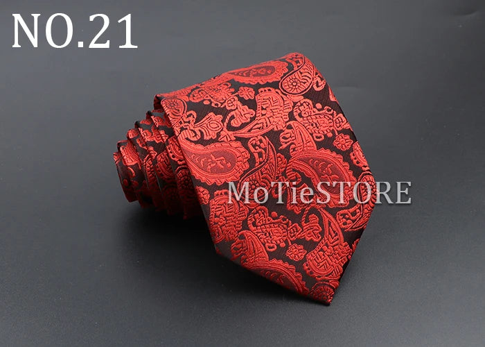 Men's Fashion Tie 8cm Blue Necktie Classic Plaid Striped Neck Tie Paisley Floral Neckties Daily Wear Cravat Wedding Party Gift