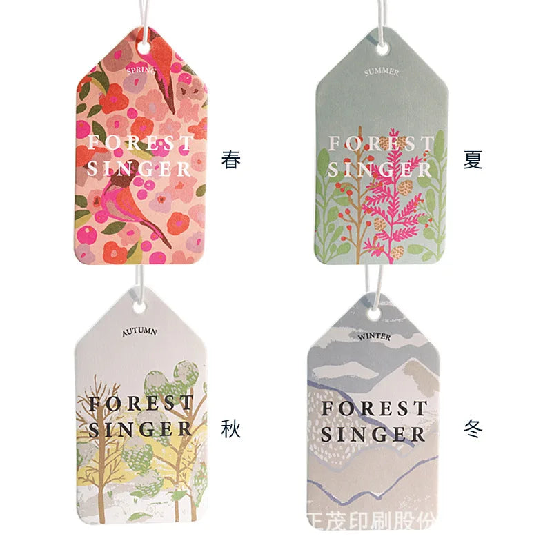 3/4PCS Car Air Freshener Four Seasons Car Perfume Long-lasting Aromatherapy Fragrance Piece Pendant Car Interior Accessories